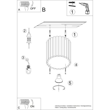 Virziena gaismeklis AURA 1xGU10/10W/230V 10 cm krēmkrāsas