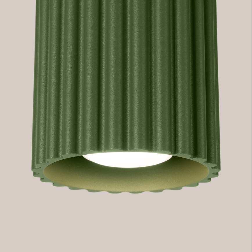Virziena gaismeklis AURA 1xGU10/10W/230V, Ø 10 cm, zaļš