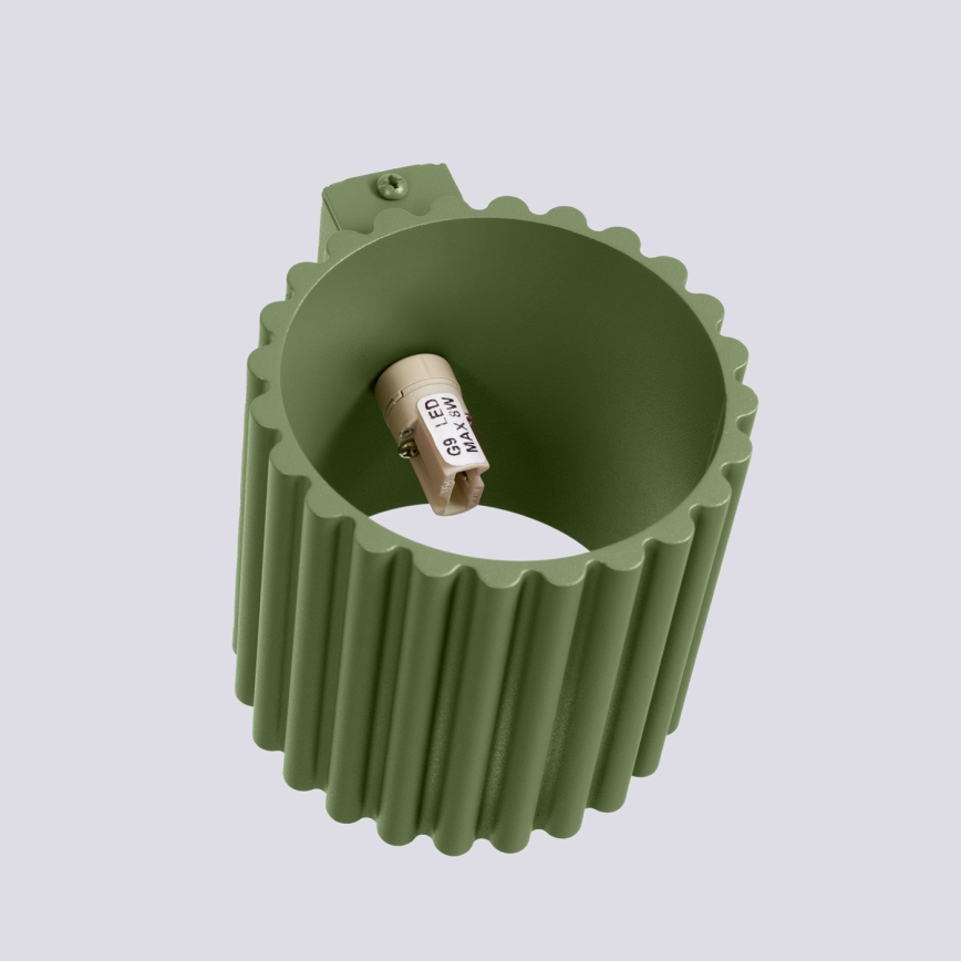 Sienas gaismeklis AURA 1xG9/10W/230V zaļš