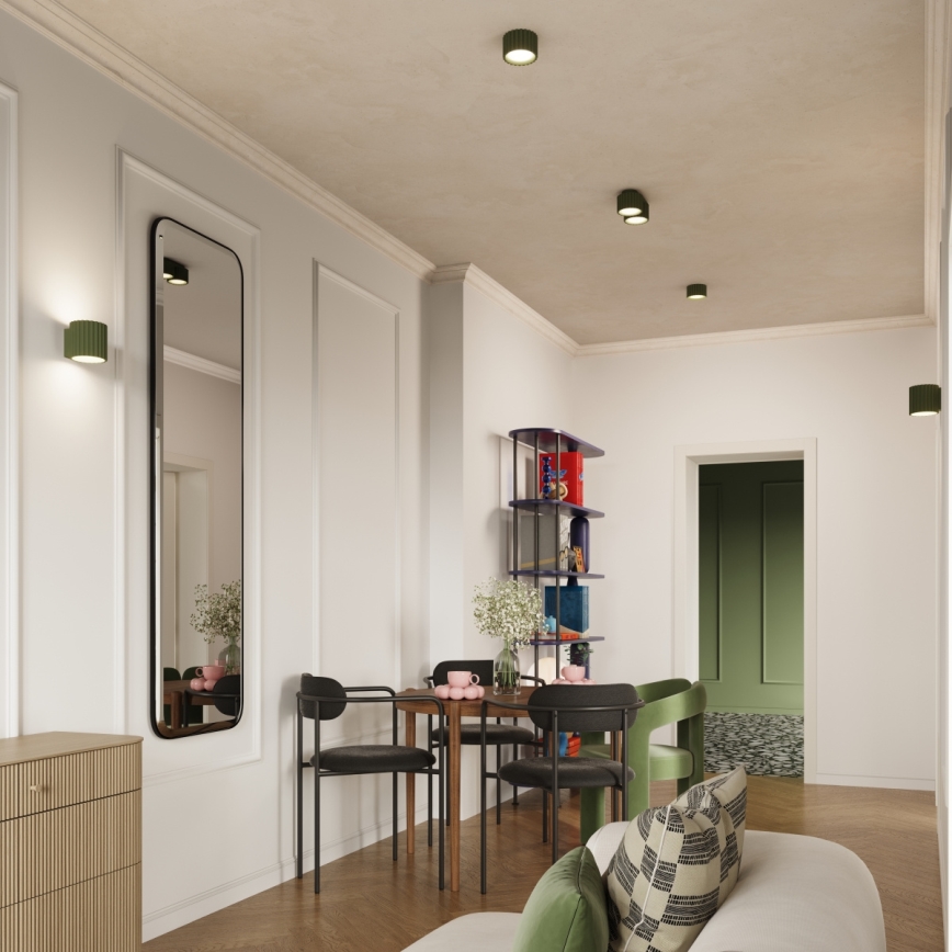 Virziena gaismeklis AURA 2xGX53/10W/230V zaļš