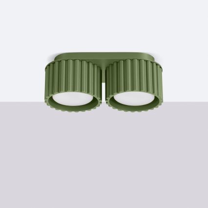 Virziena gaismeklis AURA 2xGX53/10W/230V zaļš