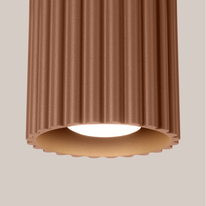 Virziena gaismeklis AURA 1xGU10/10W/230V Ø 10 cm brūns