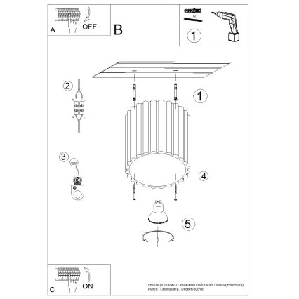 Virziena gaismeklis AURA 1xGU10/10W/230V Ø 10 cm brūns