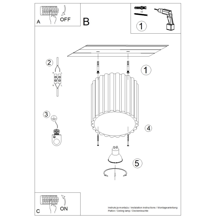Virziena gaismeklis AURA 1xGU10/10W/230V Ø 10 cm brūns