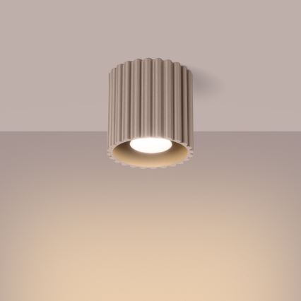 AURA virziena gaismeklis 1xGU10/10W/230V Ø 10 cm, taupe
