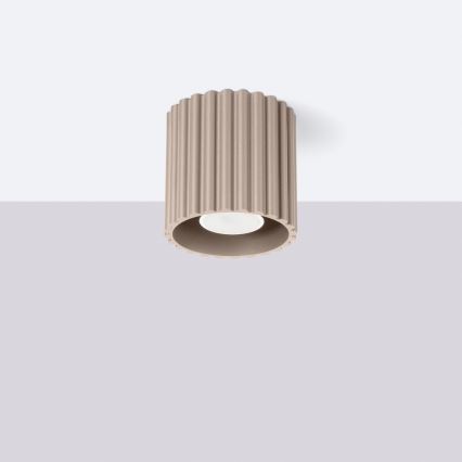 AURA virziena gaismeklis 1xGU10/10W/230V Ø 10 cm, taupe