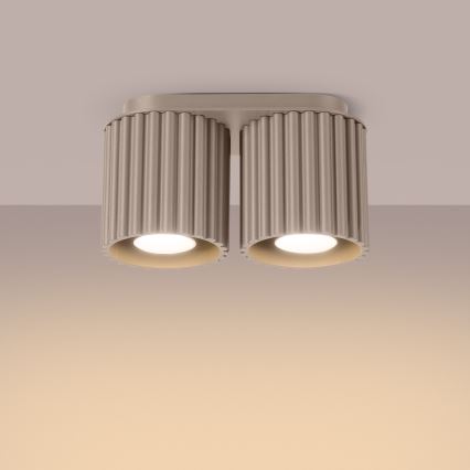 Virziena gaismeklis AURA 2xGU10/10W/230V brūngpelēks