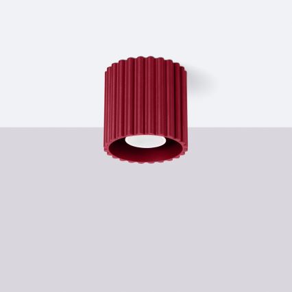 Virziena gaismeklis AURA 1xGU10/10W/230V Ø 10 cm sarkans