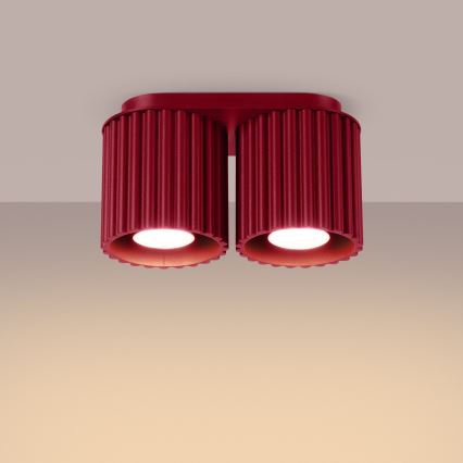 AURA akcenta gaismeklis 2xGU10/10W/230V, sarkans