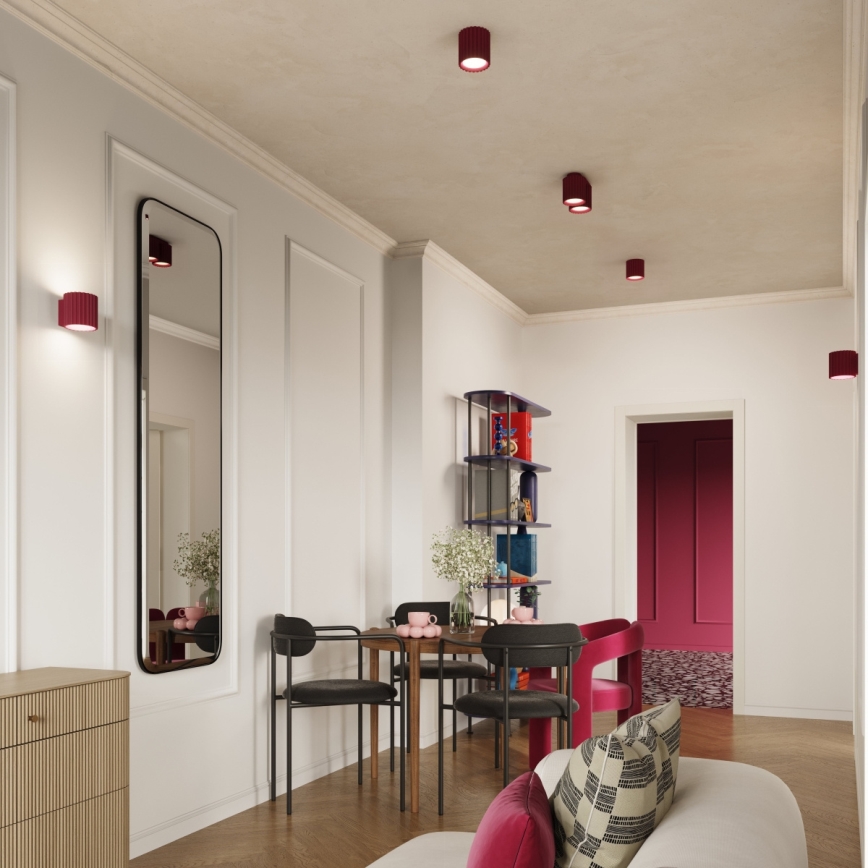 Sienas gaismeklis AURA 1xG9/10W/230V sarkans