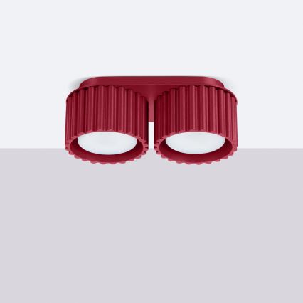 Virziena gaismeklis AURA 2xGX53/10W/230V sarkans