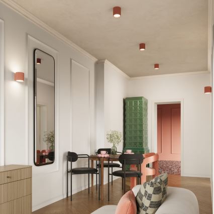 Virziena gaismeklis AURA 1xGU10/10W/230V 10 cm rozā