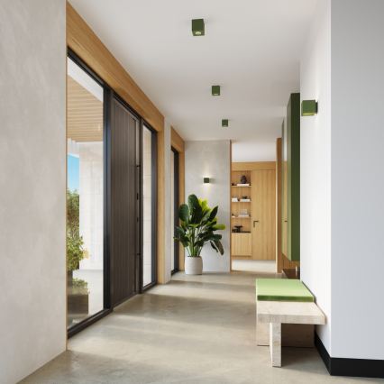 Sienas spotgaismeklis QUAD 1xG9/8W/230V betons/zaļš