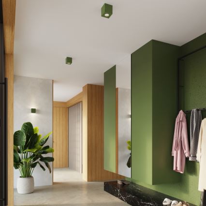 Sienas spotgaismeklis QUAD 1xG9/8W/230V betons/zaļš