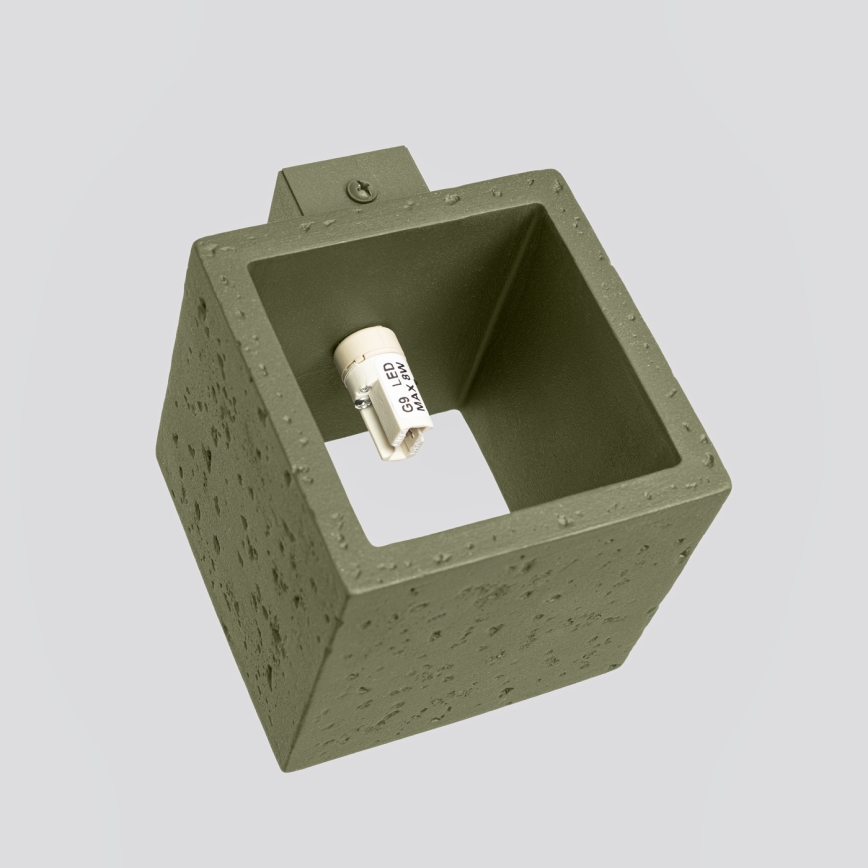 Sienas spotgaismeklis QUAD 1xG9/8W/230V betons/zaļš
