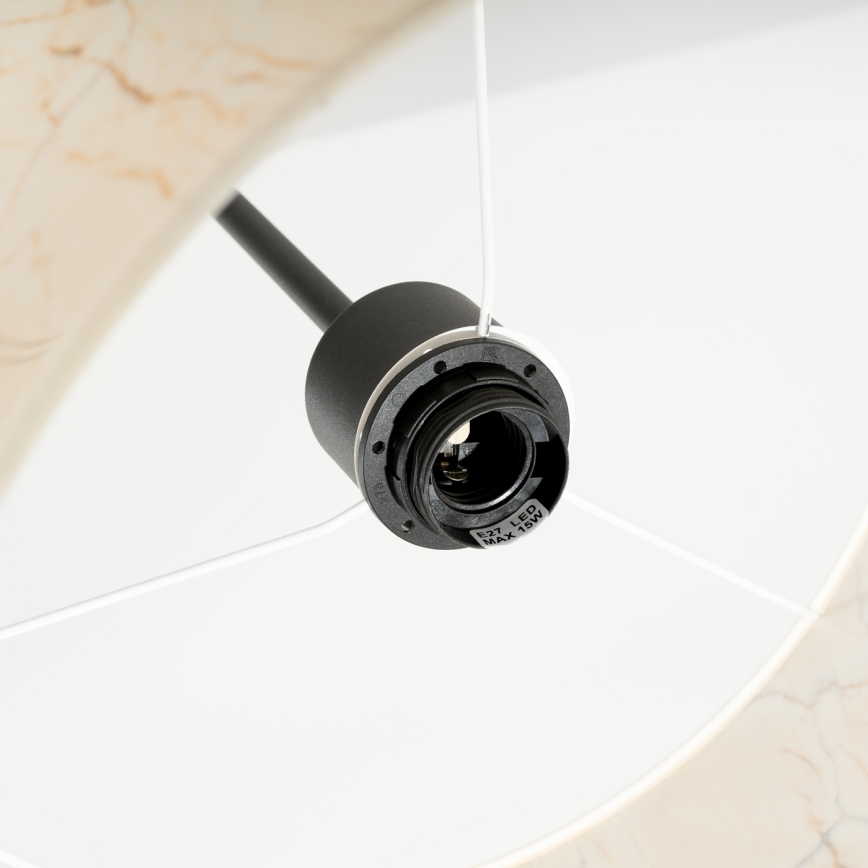 Pakaramais lukturis uz kabeļa NEVIA 1xE27/15W/230V, diam. 40 cm, bēšs ar marmora dekoru