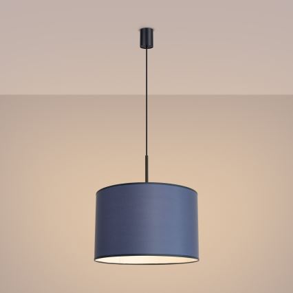 Pakaramā griestu lampa NEVIA uz vada 1xE27/15W/230V Ø 40 cm, zila
