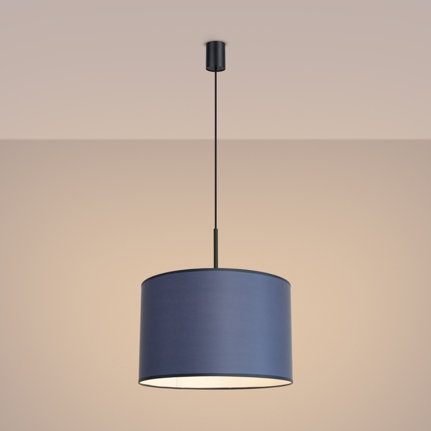 Pakaramā griestu lampa NEVIA uz vada 1xE27/15W/230V Ø 40 cm, zila