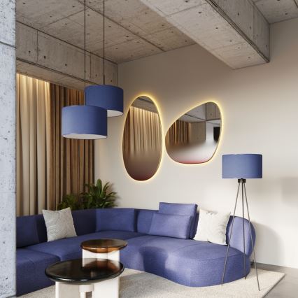 Pakaramā griestu lampa NEVIA uz vada 1xE27/15W/230V Ø 40 cm, zila