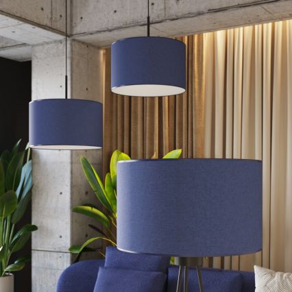 Pakaramā griestu lampa NEVIA uz vada 1xE27/15W/230V Ø 40 cm, zila