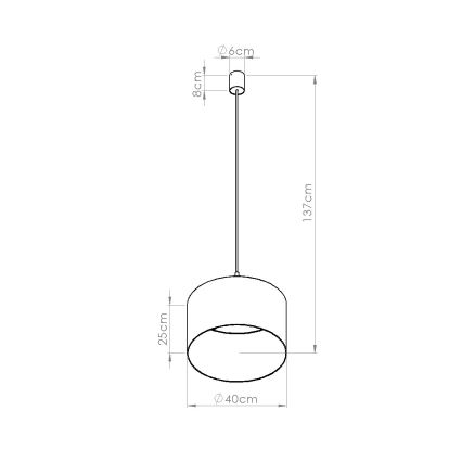 Pakaramā griestu lampa NEVIA uz vada 1xE27/15W/230V Ø 40 cm, zila