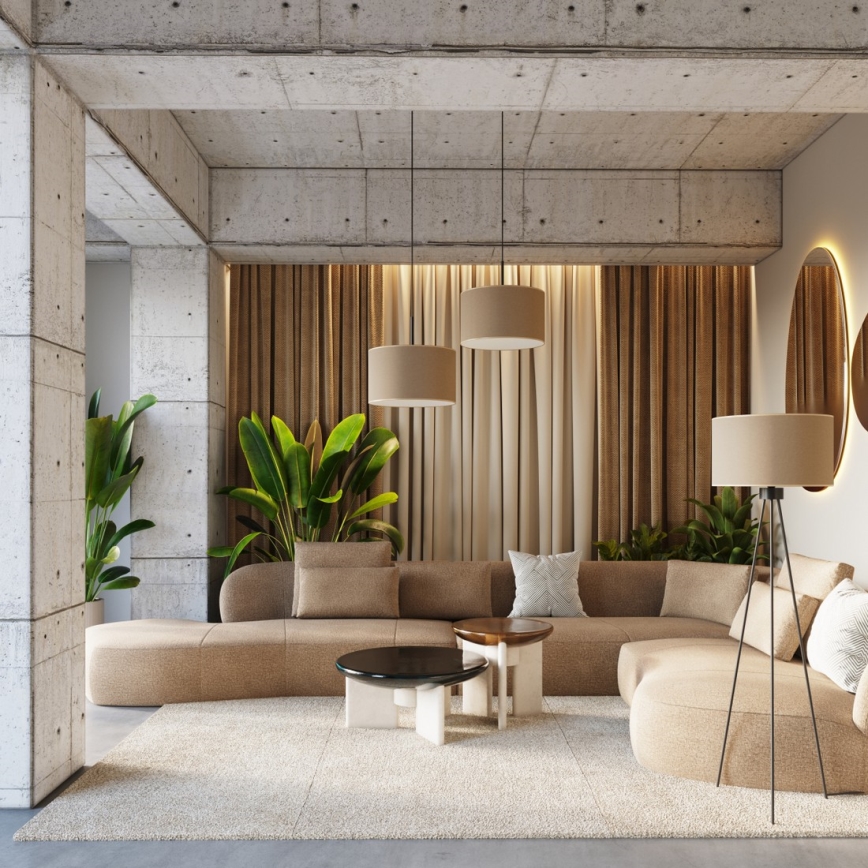 Grīdas lampa NEVIA 1xE27/15W/230V taupe