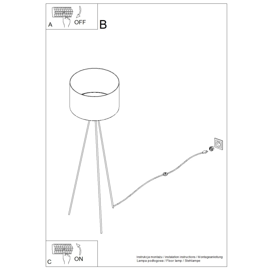 Grīdas lampa NEVIA 1xE27/15W/230V bēša/marmora dekors