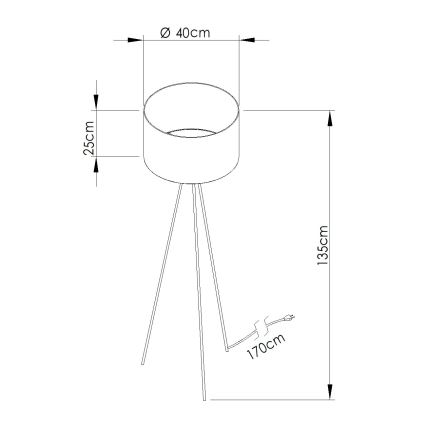 Grīdas lampa NEVIA 1xE27/15W/230V zilā