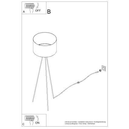 Grīdas lampa NEVIA 1xE27/15W/230V zilā