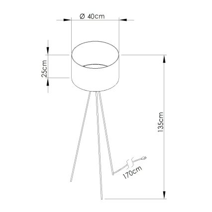 Grīdas lampa NEVIA 1xE27/15W/230V sarkana