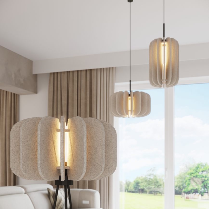 Pakaramais lukturis uz vada MULA 1xE27/15W/230V Ø 27 cm krēmkrāsas