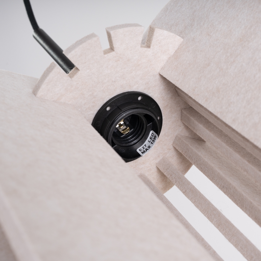 Pakaramais lukturis uz vada MULA 1xE27/15W/230V Ø 27 cm krēmkrāsas