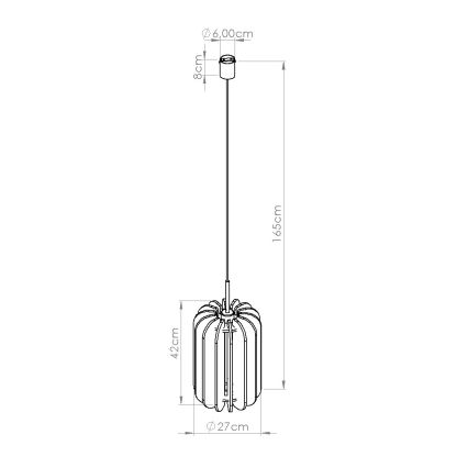Piekaramā lampa uz kabeļa MULA 1xE27/15W/230V Ø 27 cm dzeltena
