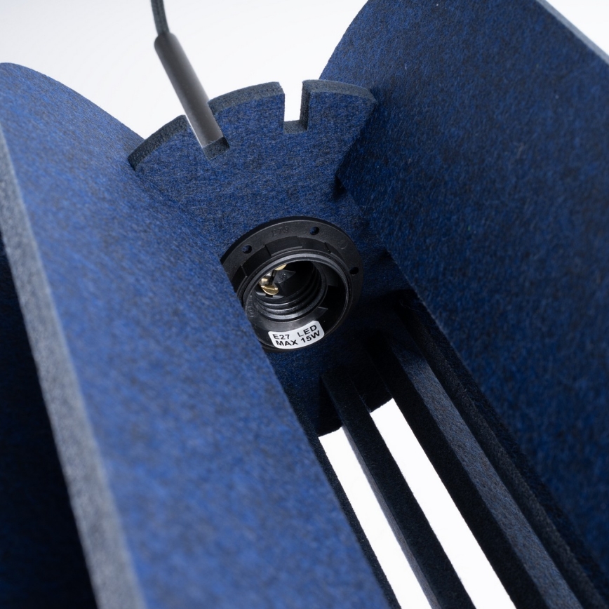 Pakaramā lampa uz vada MULA 1xE27/15W/230V, diam. 27 cm, zila