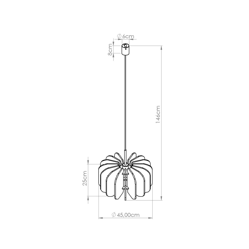 Pakaramā lampa MULA ar vadu, 1xE27/15W/230V, Ø 45 cm, dzeltena