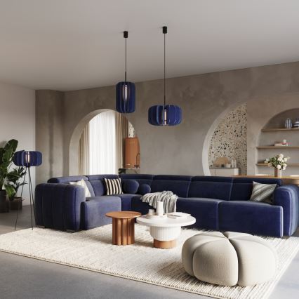 Piekaramā lampa uz troses MULA 1xE27/15W/230V Ø 45 cm, zila