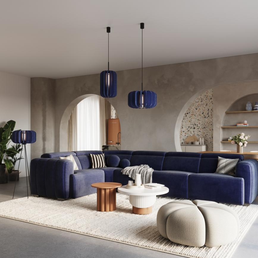 Piekaramā lampa uz troses MULA 1xE27/15W/230V Ø 45 cm, zila