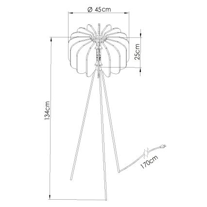 Grīdas lampa MULA 1xE27/15W/230V dzeltena