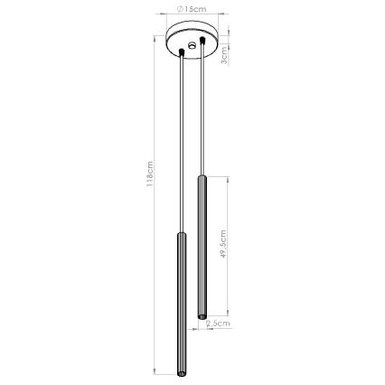 Piekaramā lampa uz vada ARCHE 2xG9/8W/230V melna