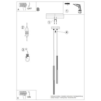 Piekaramā lampa uz vada ARCHE 2xG9/8W/230V melna