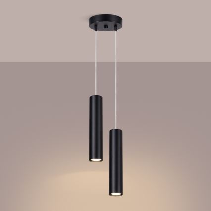 Pakaramā lampa uz vada LAGOS 2xGU10/10W/230V melna