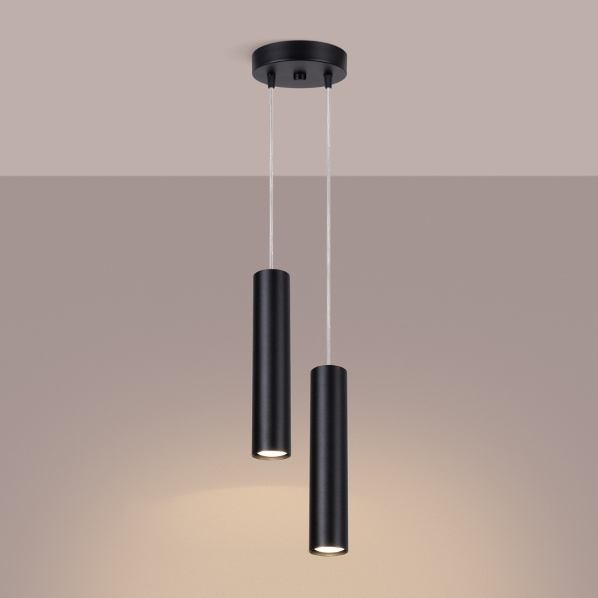 Pakaramā lampa uz vada LAGOS 2xGU10/10W/230V melna