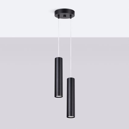 Pakaramā lampa uz vada LAGOS 2xGU10/10W/230V melna