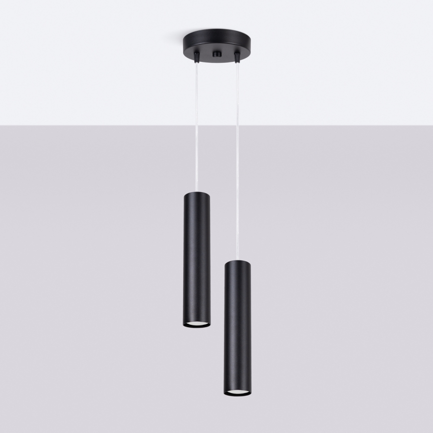 Pakaramā lampa uz vada LAGOS 2xGU10/10W/230V melna