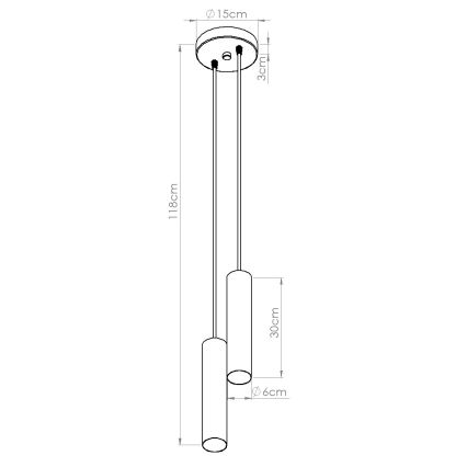 Pakaramā lampa uz vada LAGOS 2xGU10/10W/230V melna