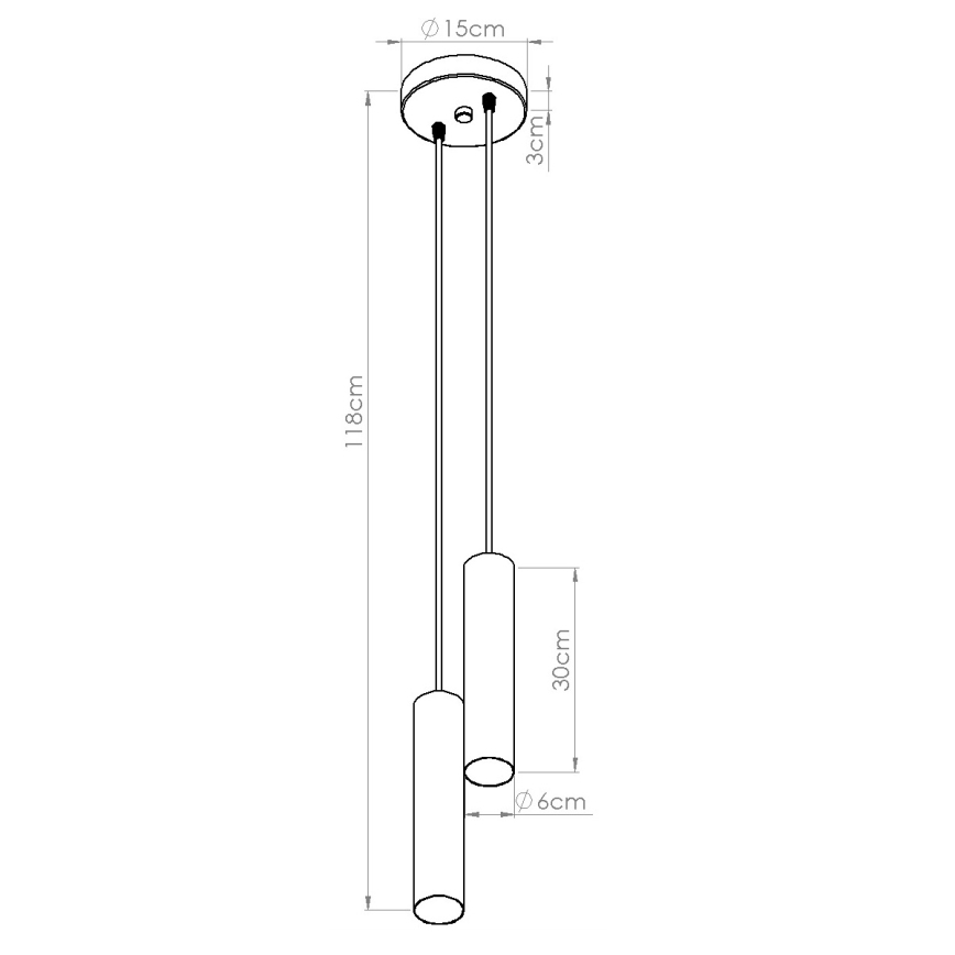 Pakaramā lampa uz vada LAGOS 2xGU10/10W/230V melna