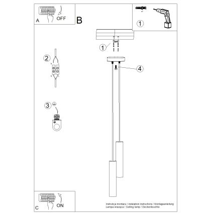 Pakaramā lampa uz vada LAGOS 2xGU10/10W/230V melna