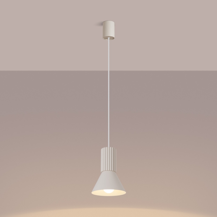 Pakaramā lampa uz vada ESTRIA 1xE14/10W/230V, Ø 14 cm, krēmkrāsaina