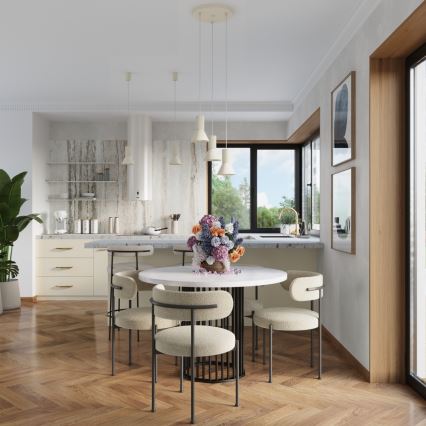 Pakaramā lampa uz vada ESTRIA 1xE14/10W/230V, Ø 14 cm, krēmkrāsaina