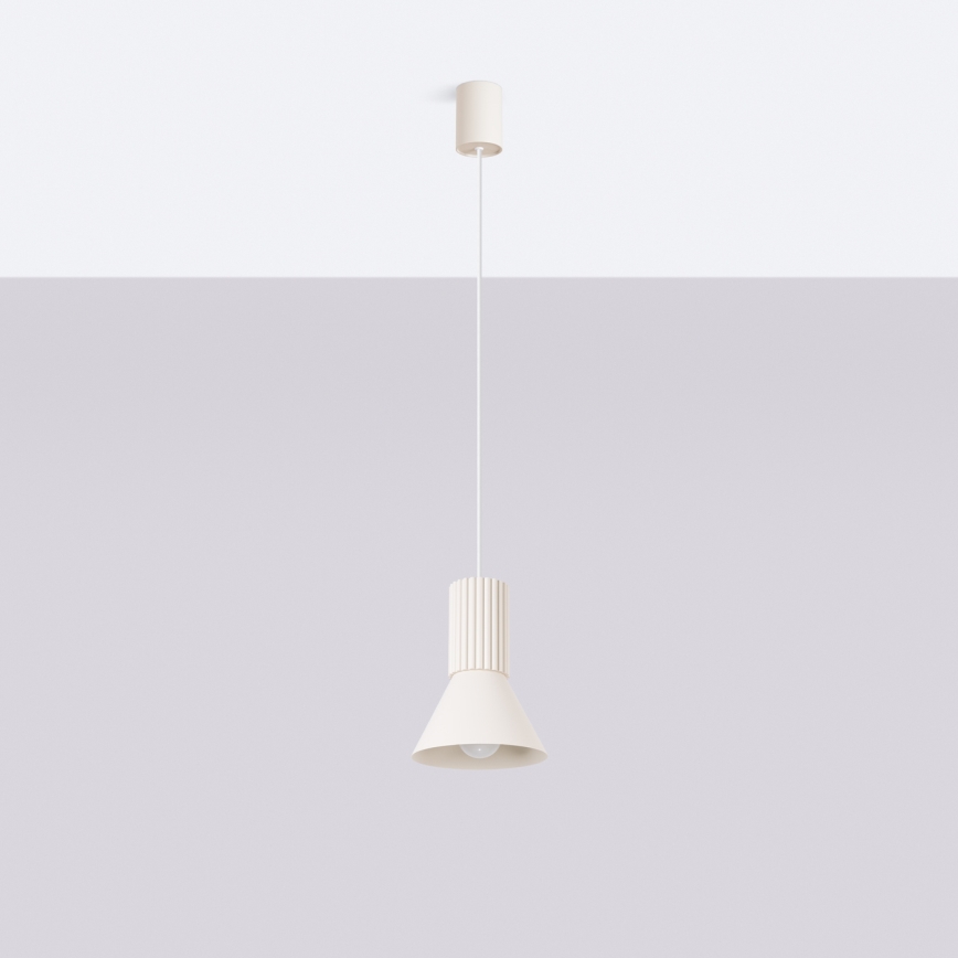 Pakaramā lampa uz vada ESTRIA 1xE14/10W/230V, Ø 14 cm, krēmkrāsaina